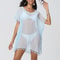Tassel Trim Bikini Cover Up Beach Dress Women SeeThrough Summer Swimsuit Mini Dress Coverups Sunscr 1