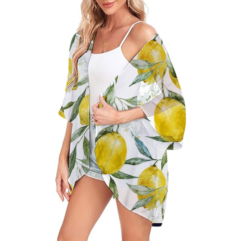Womens Chiffon Tops Lightweight Beach Fashion Cardigan Coverups Open Front Shirts For Summer 1