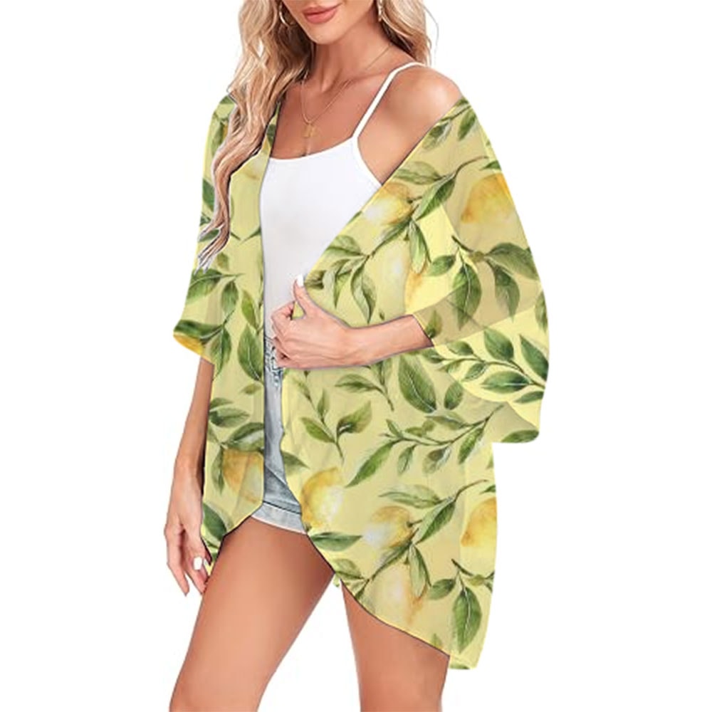 Womens Chiffon Tops Lightweight Beach Fashion Cardigan Coverups Open Front Shirts For Summer 3