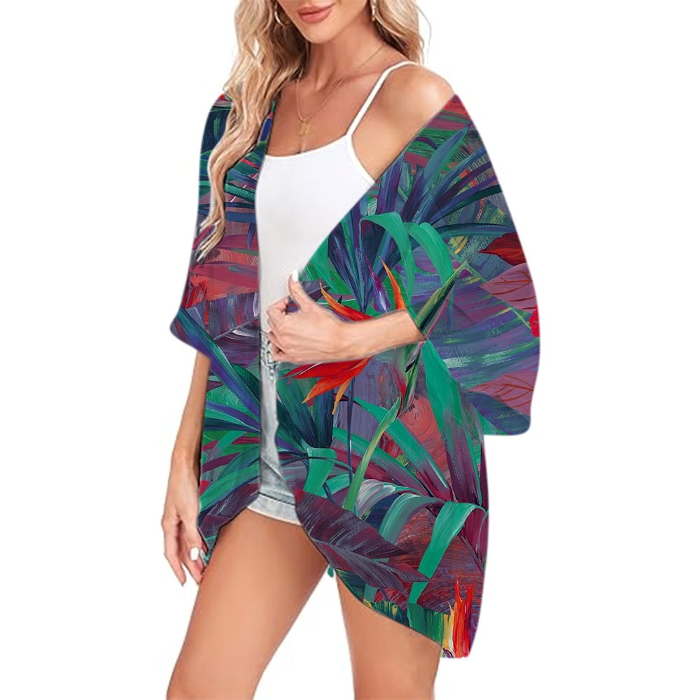 Womens Chiffon Tops Lightweight Beach Fashion Cardigan Coverups Open Front Shirts For Summer 6