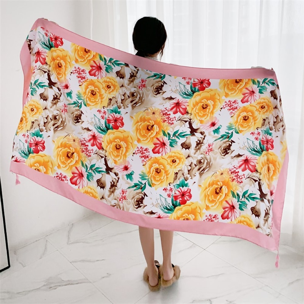 Summer Beach Dress Cotton Linen Bikini Coverups Sarong Wrap Scarf Women Brazilian Swimsuit Bathing 1