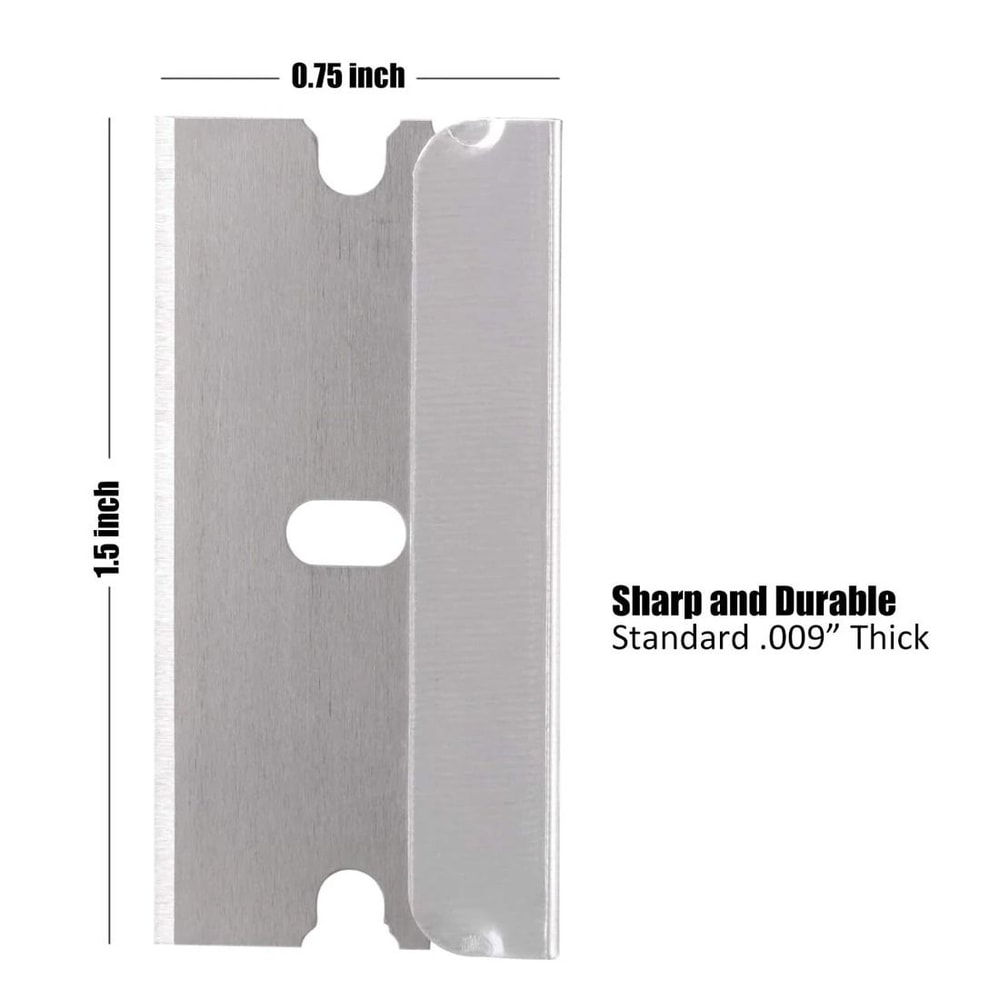 Single Edge Razor Blades 100 Pcs Extra Sharp Heat Treated Safety Knife Scrapers For Effective Paint 4