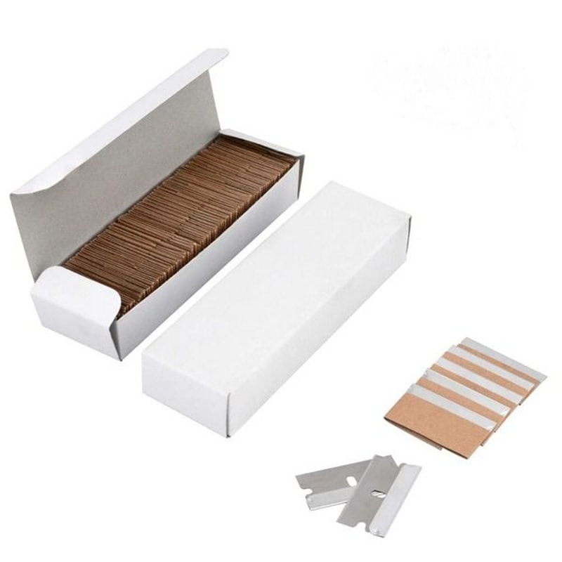 Single Edge Razor Blades 100 Pcs Extra Sharp Heat Treated Safety Knife Scrapers For Effective Paint 7