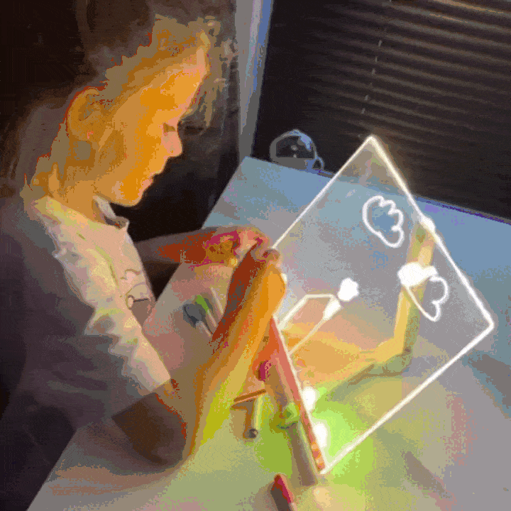 LED Note Board With Night Light Colorful DIY Acrylic Message Board Childrens Drawing Board Kids Bir 8