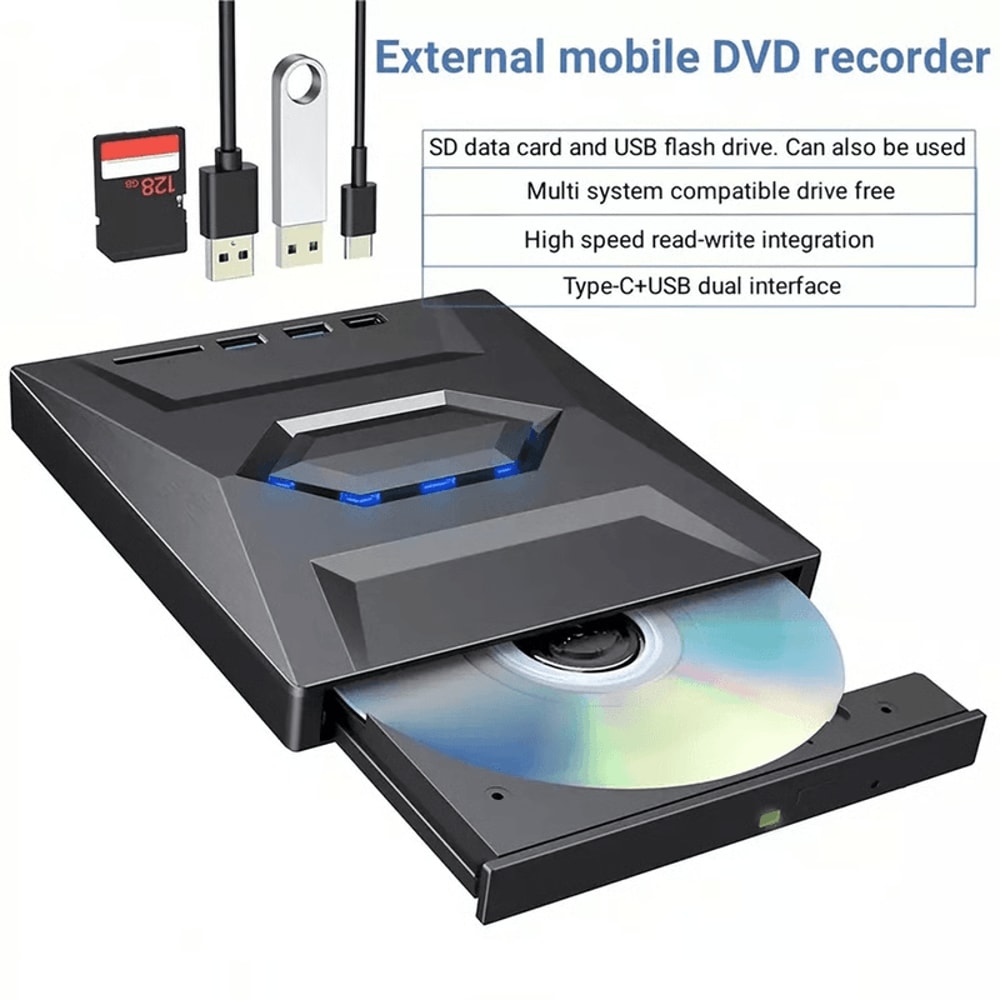 External USB CDDVD Drive For Disc Reading Writing Playback File Access On Laptops 9