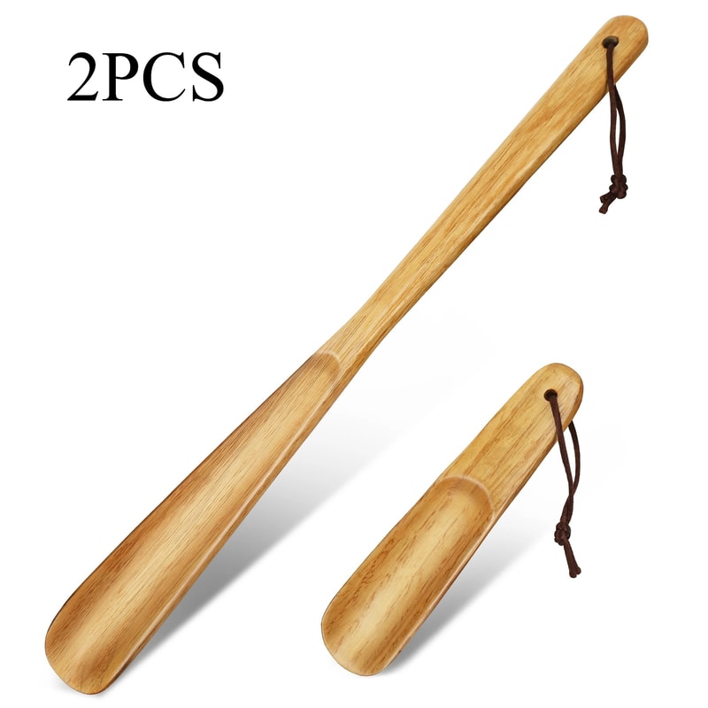 Wooden Shoe Horns for Easy Shoe Wearing | Set of 2