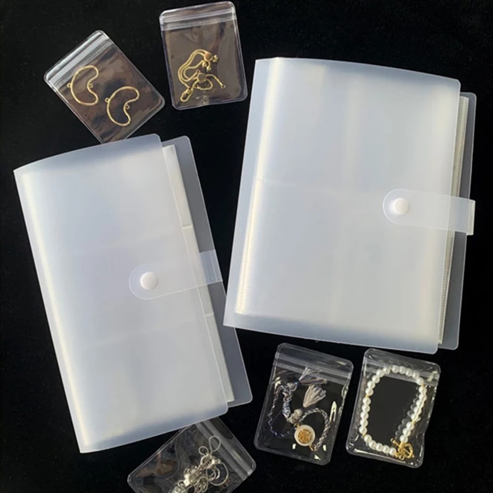 Large Capacity Jewelry Storage Book Set Clear Pocket Organizer For Travel Home Use 2