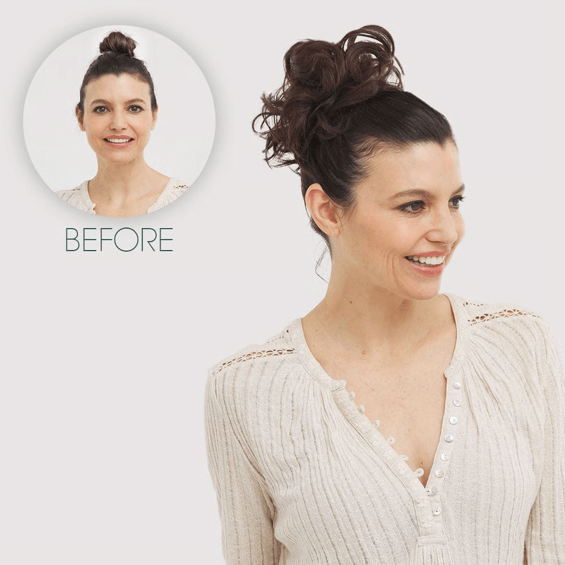 Snoilite Synthetic Women Chignon Hair Elastic Hair Bun Wrap On Messy Bun Ponytails Curly Scrunchy C 12