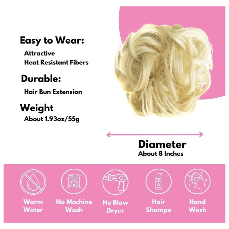 Snoilite Synthetic Women Chignon Hair Elastic Hair Bun Wrap On Messy Bun Ponytails Curly Scrunchy C 13