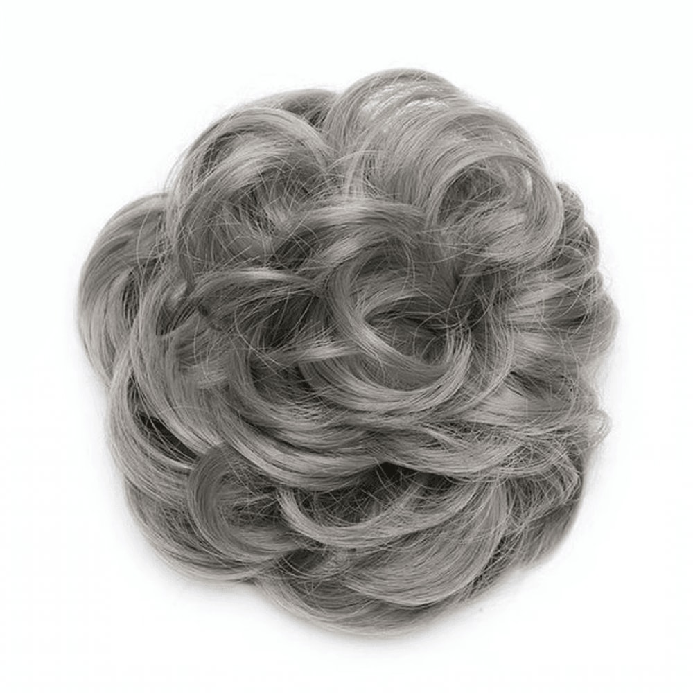 Snoilite Synthetic Women Chignon Hair Elastic Hair Bun Wrap On Messy Bun Ponytails Curly Scrunchy C 8