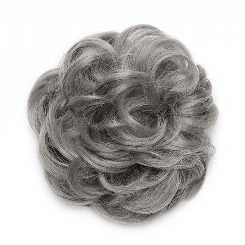 Snoilite Synthetic Women Chignon Hair Elastic Hair Bun Wrap On Messy Bun Ponytails Curly Scrunchy C 8