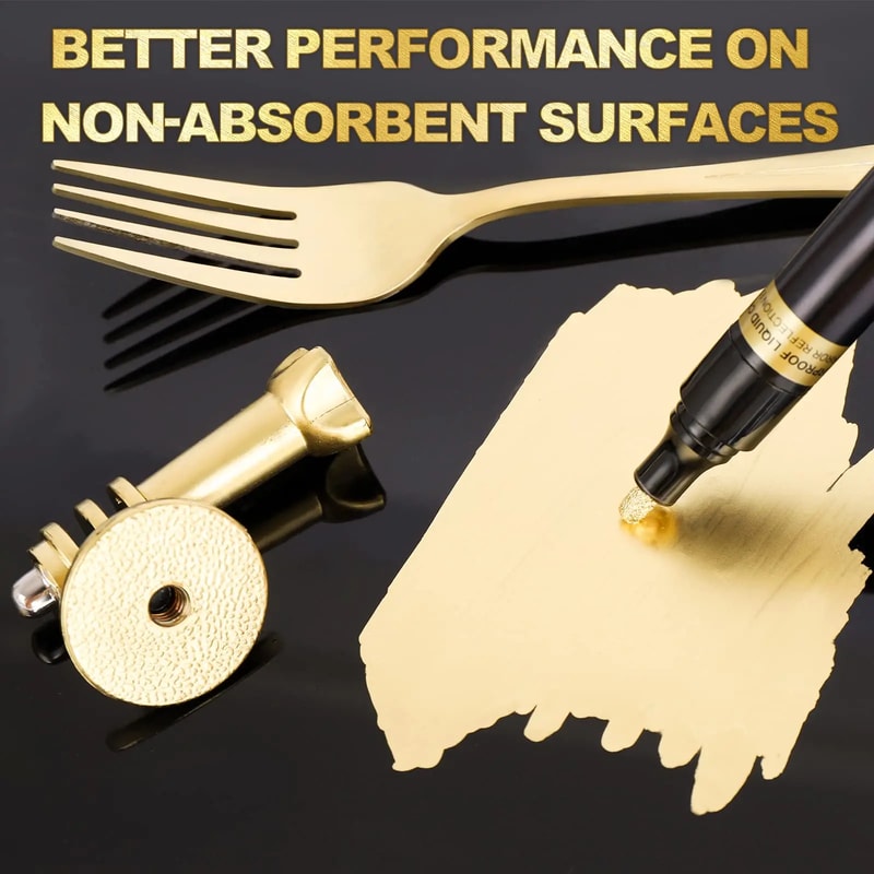 Gold Silver Chrome Mirror Paint Pens Reflective Markers For Art Car Detailing Signatures 1