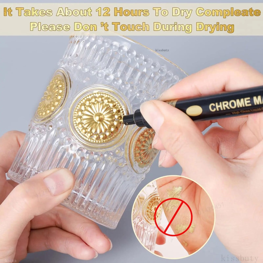 Gold Silver Chrome Mirror Paint Pens Reflective Markers For Art Car Detailing Signatures 5