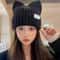 Cute Cat Ears Beanie For Women Winter Warmth And Style Soft Knitted Ear Protection 0