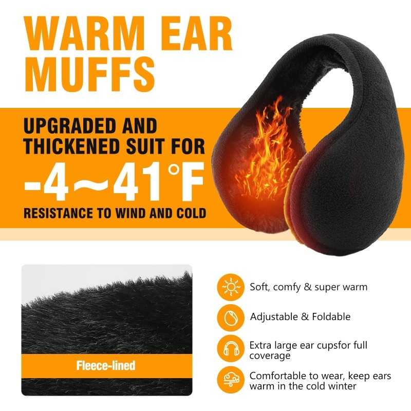 Ear Muffs for Winter, Plush Comfort, Warmth & Protection for Outdoor Activities