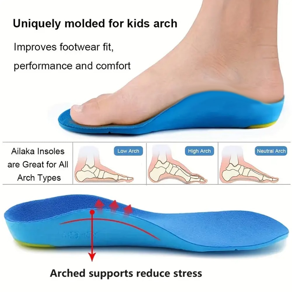 Orthotic Insoles for Kids with Flat Feet, Boost Comfort & Support Active Kids