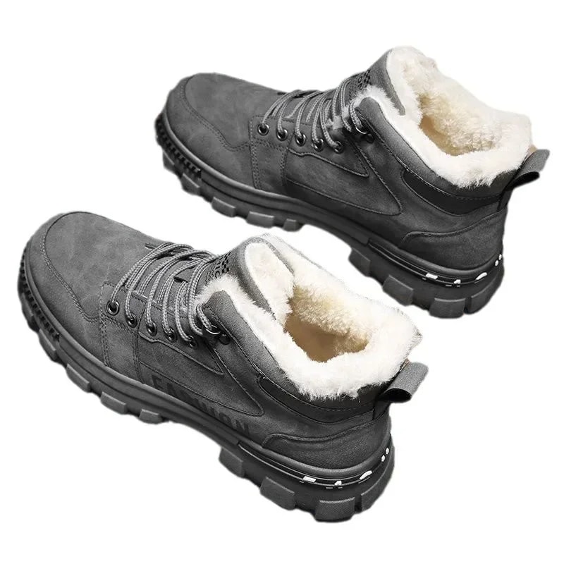 Mens Snow Boots Warm AntiSlip Winter Work Boots For Outdoor Comfort 3