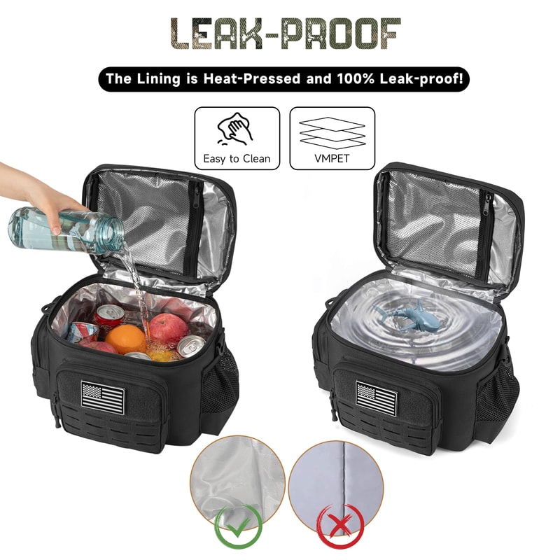 Heavy Duty Tactical Lunch Bag, Insulated & Leakproof for Work & Outdoors