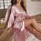 soft touch satin robe women night routine wear