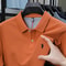 Men's Cotton Embroidered Polo Shirt for Business Casual Summer Wear