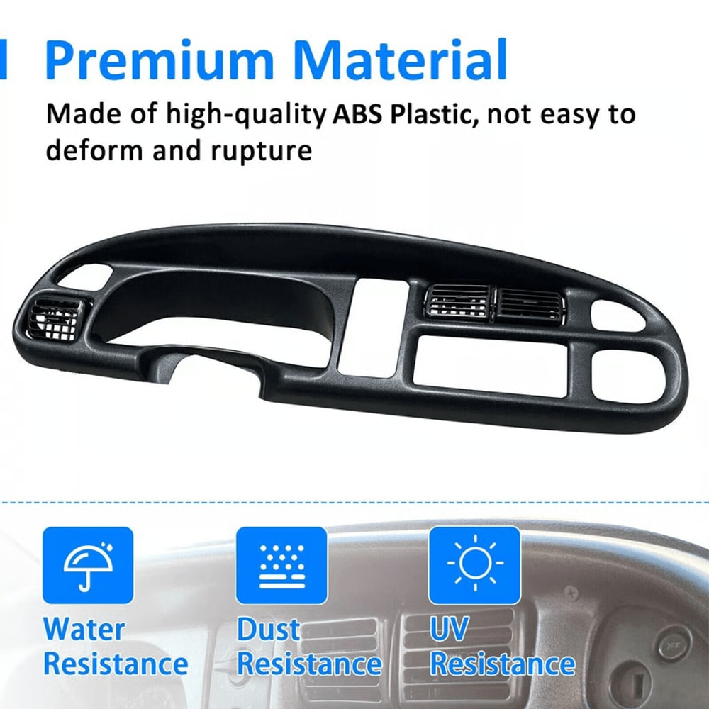 OEM Replacement Black Dash Vent Bezel For 9802 Dodge Ram 1500 2500 3500 0