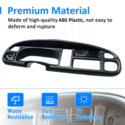 black dodge ram dash bezel with vents for 1998-2002 ram 1500 2500 3500 oem style replacement