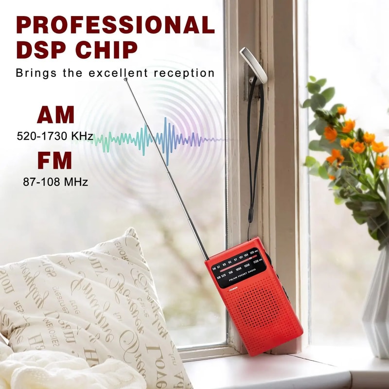 Mini Analog AM FM Pocket Radio Portable AA Battery Powered Radio For Travel And Emergency Prepared 1