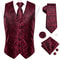 Silk Jacquard Vest And Tie Accessory Set For Men Formalwear 0