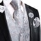 Silk Jacquard Vest And Tie Accessory Set For Men Formalwear 23