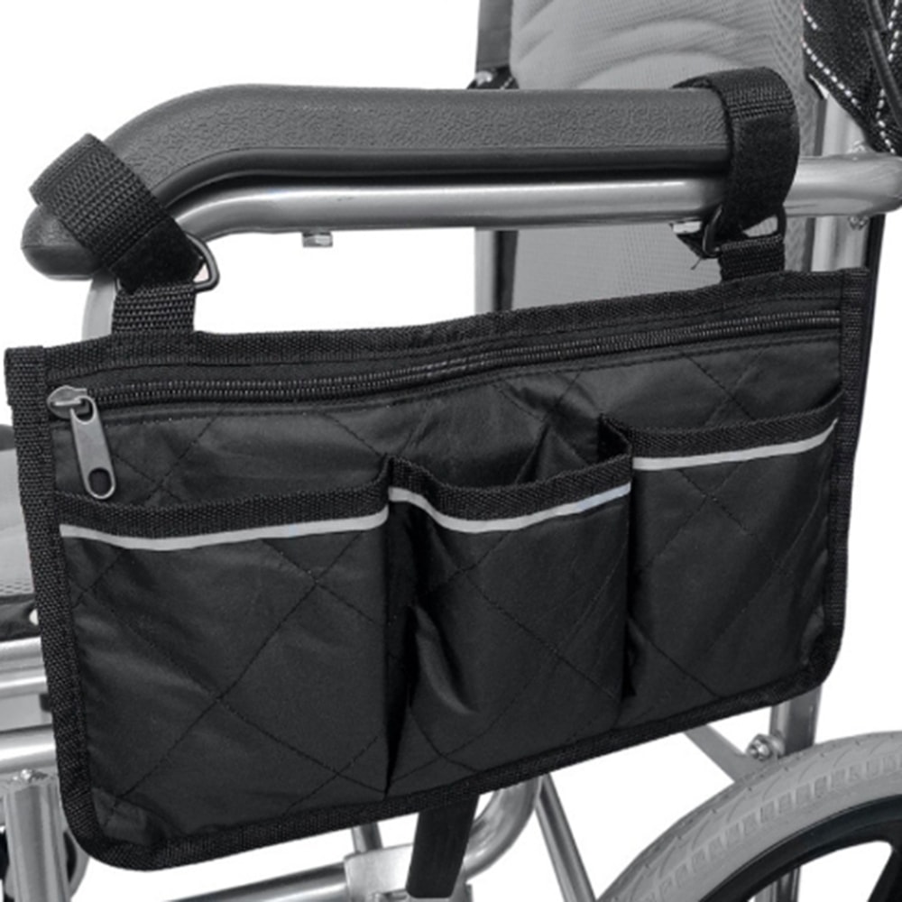 ComfortRide Wheelchair Armrest Bag Organizer for Wheelchairs Walkers and Scooters