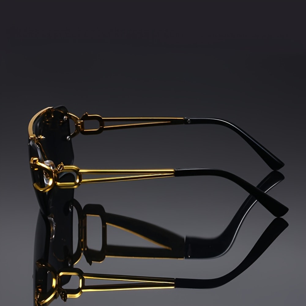 Golden Edge Frameless Sunglasses with Anti-Glare UV Protection for Men & Women