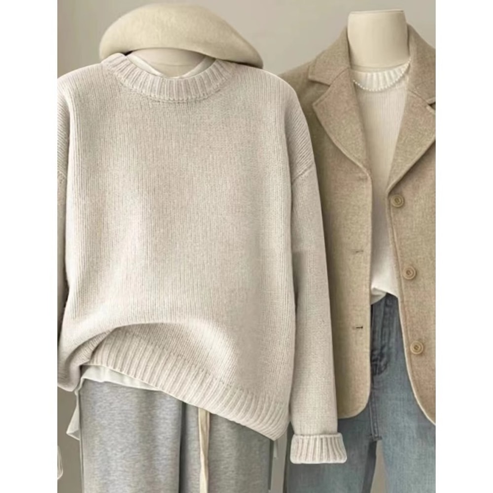 Women's 100% Cashmere Crewneck Sweater Soft Lightweight Luxury Knit