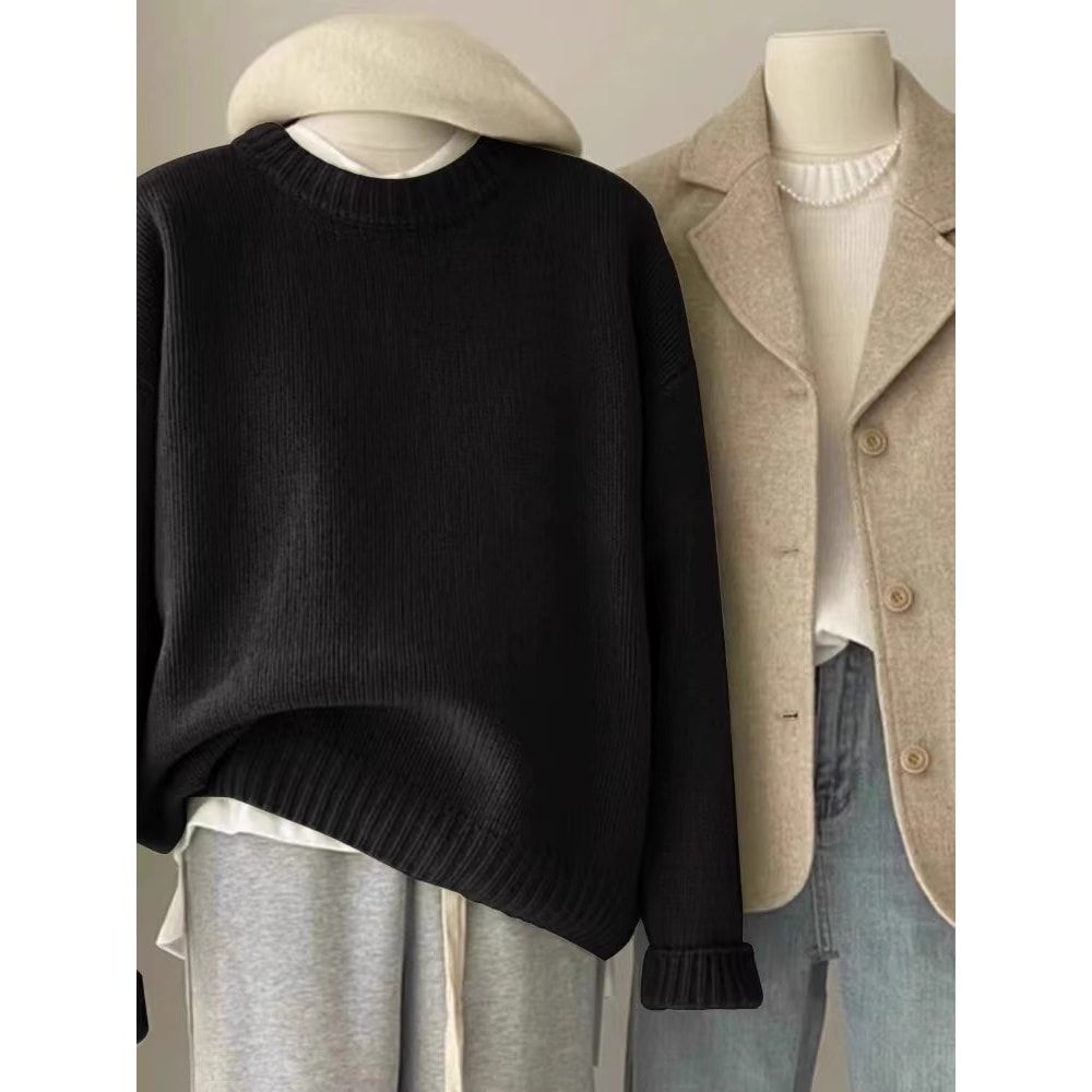 Women's 100% Cashmere Crewneck Sweater Soft Lightweight Luxury Knit