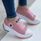 Patterned Womens Canvas Sneakers Casual Lace Up Flat Shoes 0