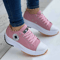 Patterned Womens Canvas Sneakers Casual Lace Up Flat Shoes 0