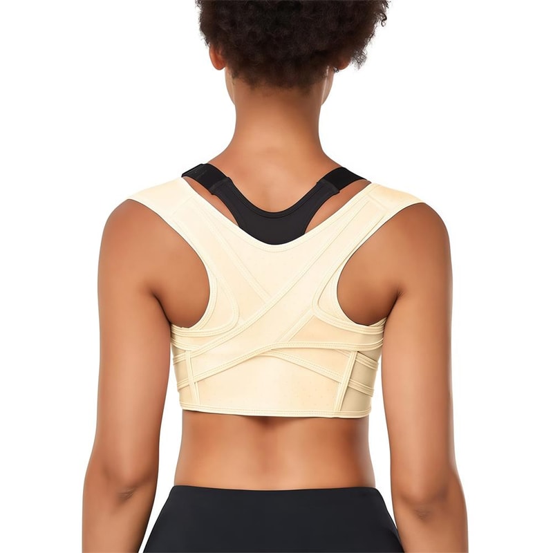 Breathable Posture Corrector Back Support Brace for Adjustable Upper Back Alignment