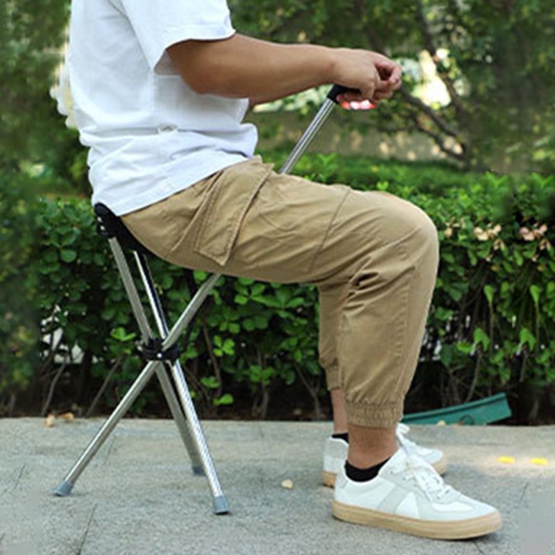 Lightweight Folding Cane with Seat for Seniors, Travel & Everyday Support