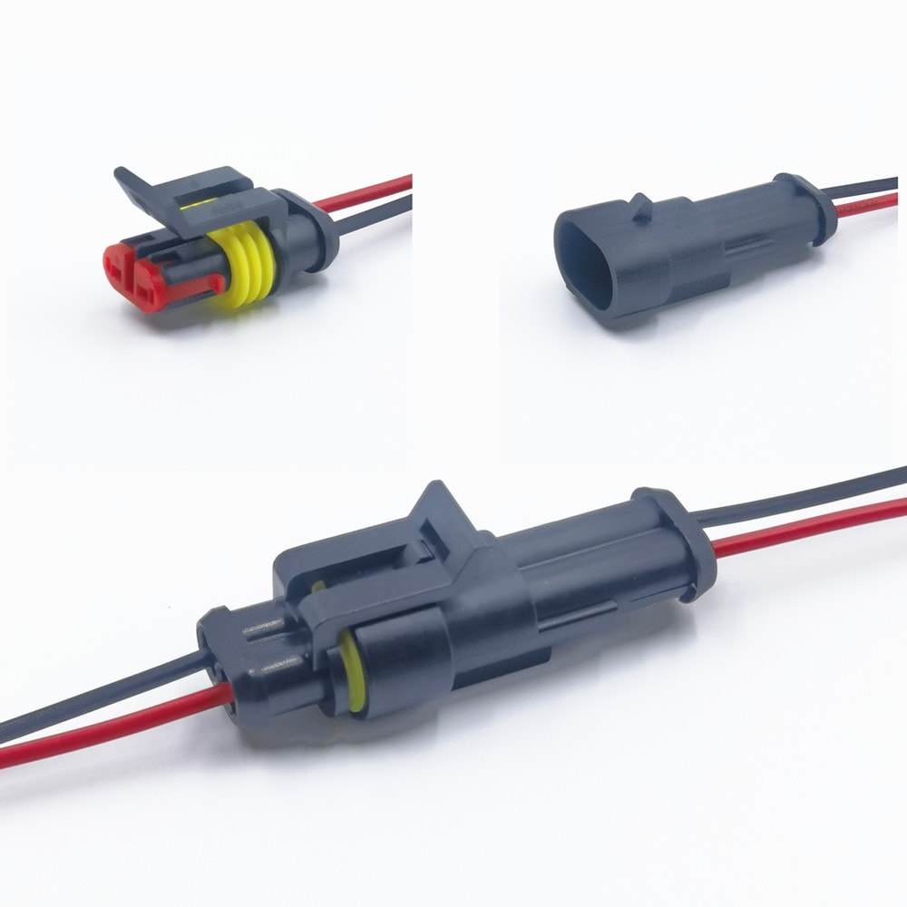 Waterproof Electrical Connector Set with Quick Connect Wire Terminals for Cars Boats and RVs