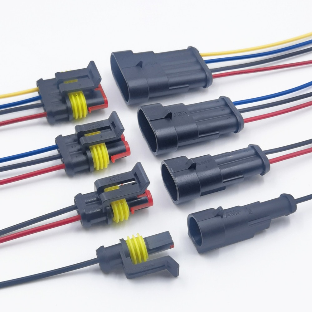 Waterproof Electrical Connector Set with Quick Connect Wire Terminals for Cars Boats and RVs