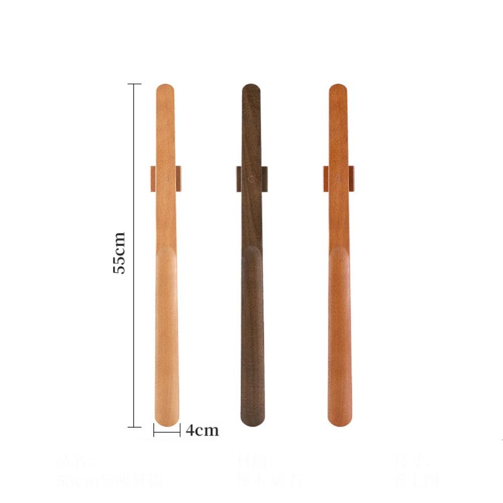 Durable 55CM Magnetic Wooden Shoehorn With Long Handle Assistance 5