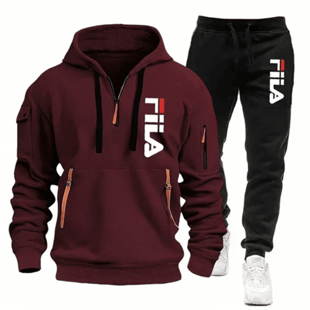 Two Sets Of 2025 New Fashionable Mens Sportswear A Zippered Hooded Sweatshirt And Sweatpants For Ca 3