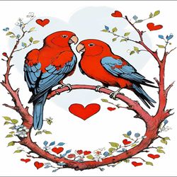 Cute parrots with Valentines!