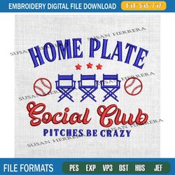 home plate social club pitches be crazy embroidery