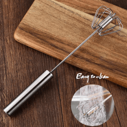 "Multi-Functional Stainless Steel Hand Push Rotary Whisk Blender - Ideal for Mixing, Whisking, Beating, and Stirring (12