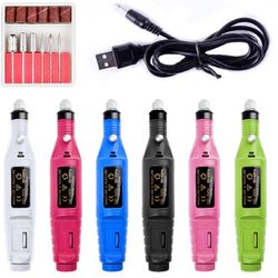 YIMART USB Electric Nail Drill: Portable Professional Nail File Machine with 6Pcs Nail Drill Bits for Gel Nails Manicure