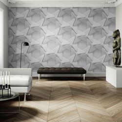 Wall Mural Photo Wallpaper - White Geometric Origami