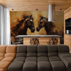 Wall Mural Peel and Stick Wallpaper - Vintage Horse Illustration