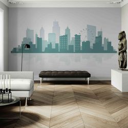 Wall Mural Self Adhesive Wallpaper - Silhouette Skyline