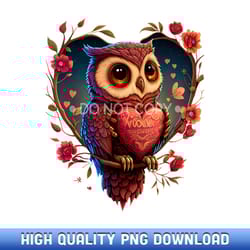 cute owl lover valentines day cute owl art animal graphic - customizable sublimation png templates