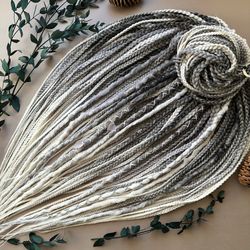 Dreads and braids grey color, Quantity 50 DE lock, light 25,5 inches